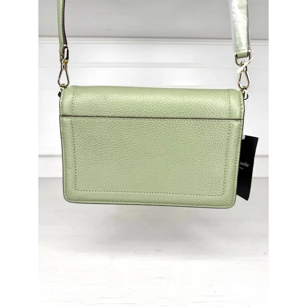 Kate Spade Knott Mini Crossbody Bag Balsam Green Pebbled Leather NWT KM611